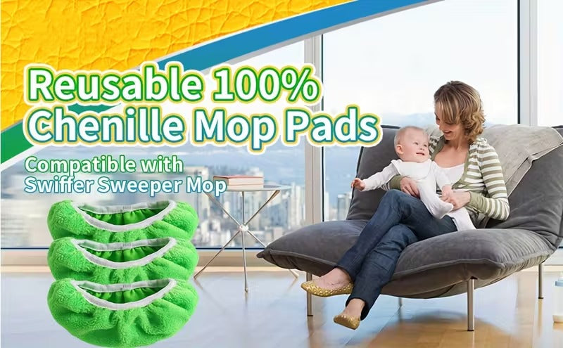 reusable microfiber mop pads sweeper mop dry